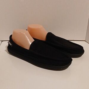 Muk Luks Black Textured Slip-Ons